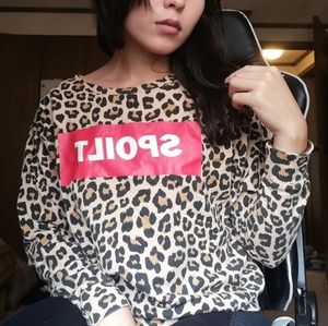 Cheetah Print "spoilt" Sweater
